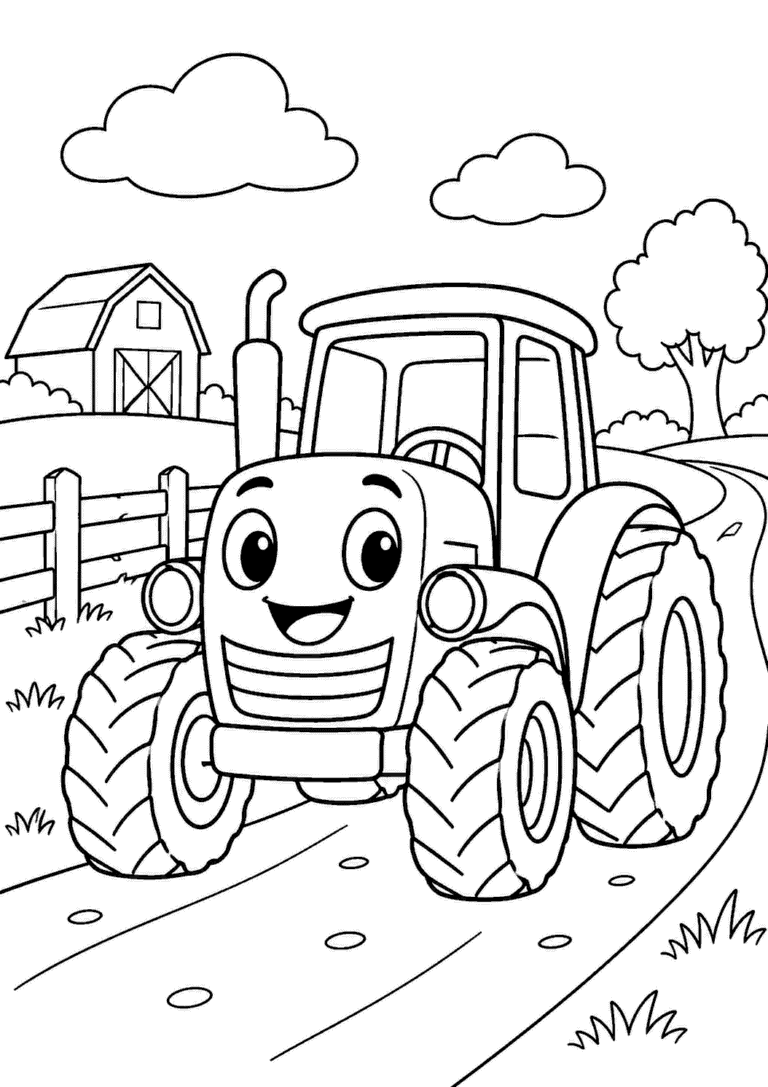 Auta — Traktor — kolorowanka do druku
