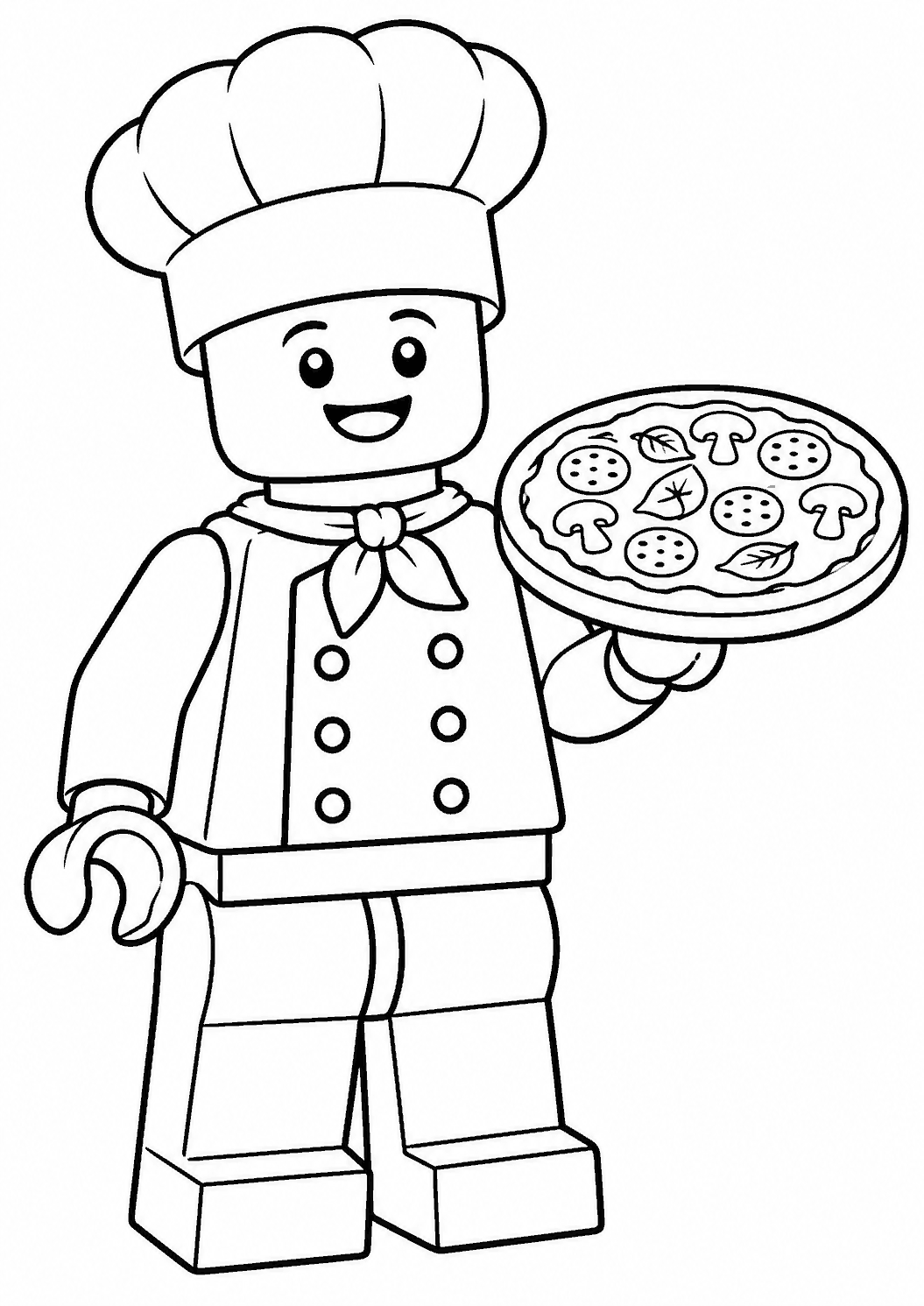 LEGO — Kucharz z pizzą — kolorowanka do druku