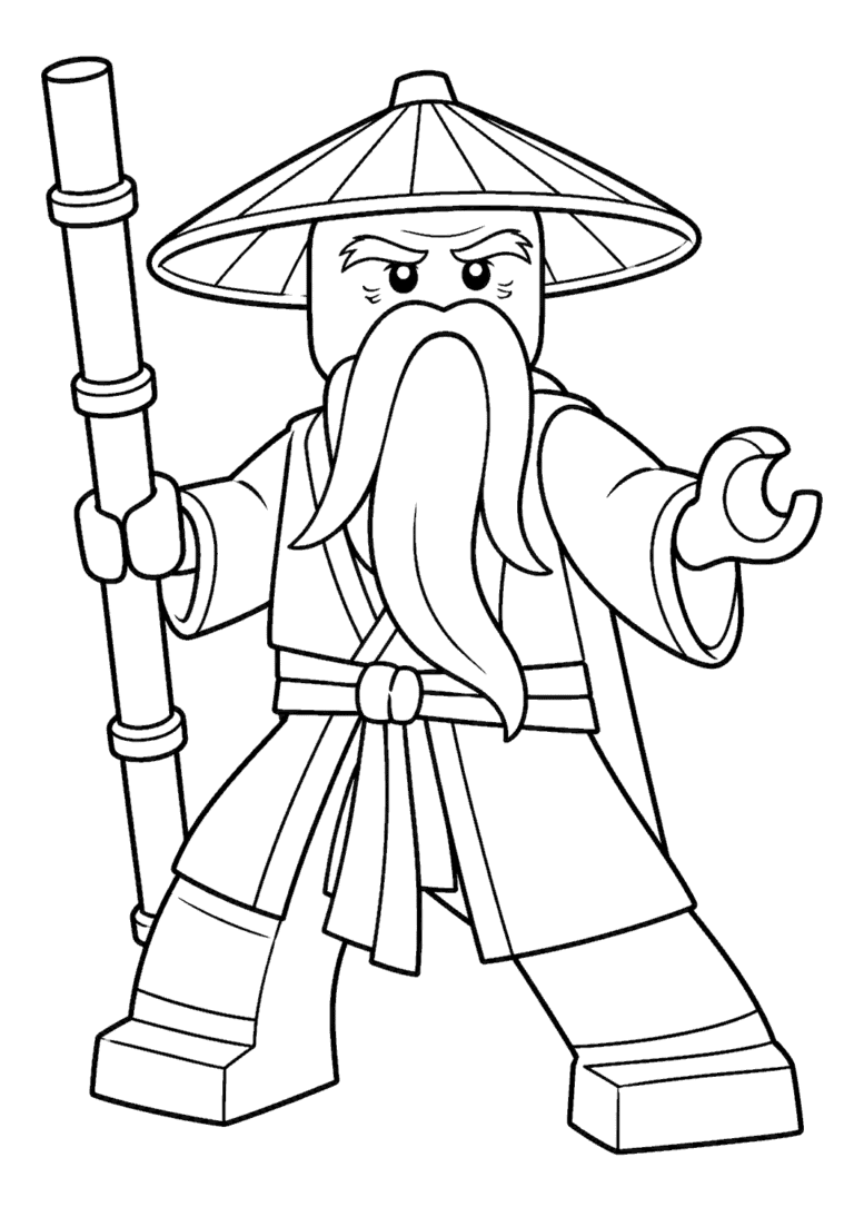 Ninjago — Mistrz Wu — kolorowanka do druku