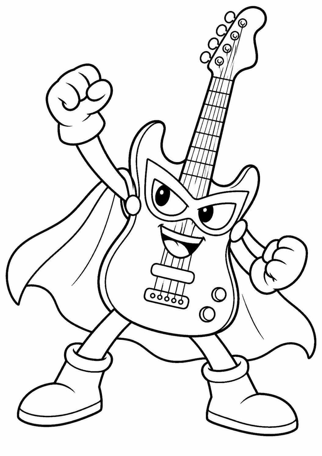 SuperThings — Bohater gitara — kolorowanka do druku