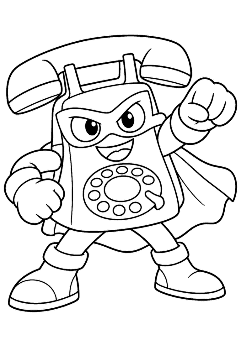 SuperThings — Bohater telefon — kolorowanka do druku